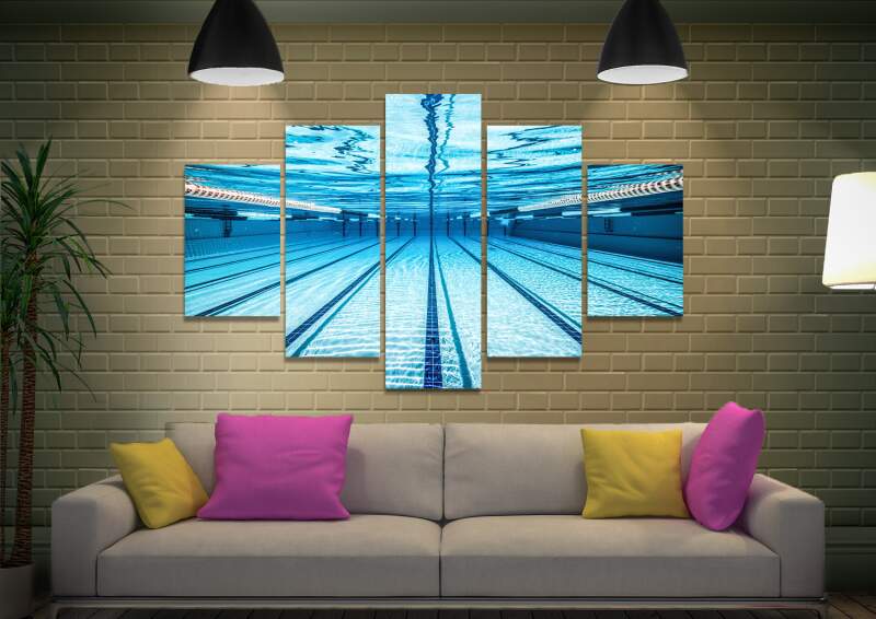Swimming Pool Underwater Canvas Wall Art
