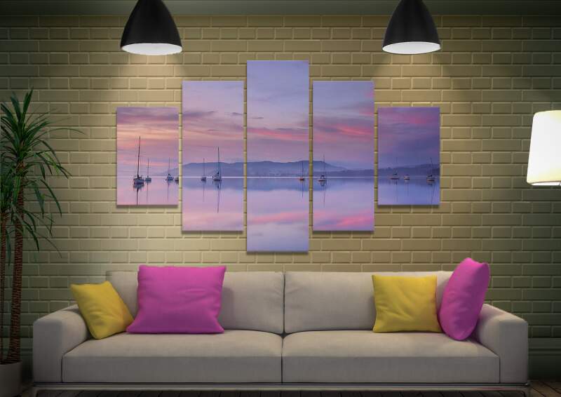 Pink Sky Reflection Canvas Wall Art Pink Sky Reflection Canvas Wall Art