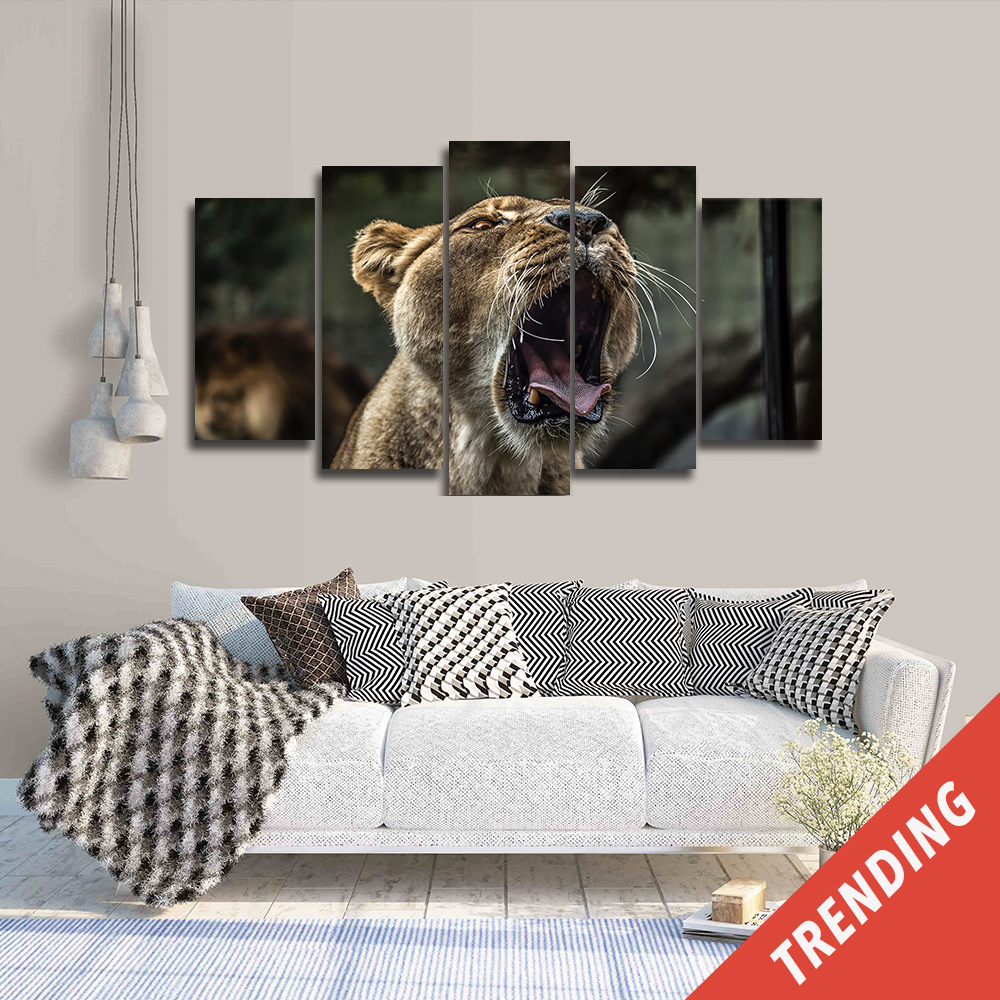 The Lion Roars Canvas Wall Art