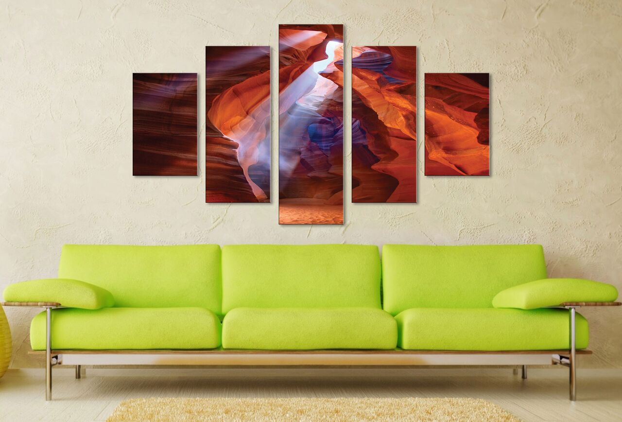 Red Cavern Canvas Wall Art Red Cavern Canvas Wall Art