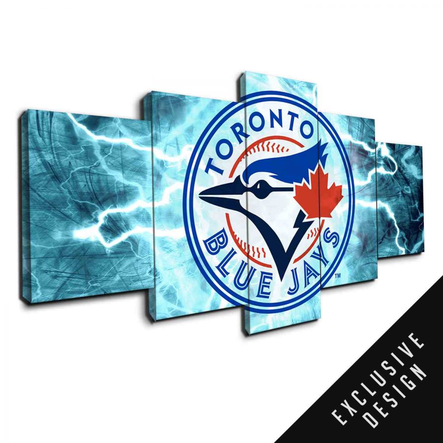 Toronto Blue Jays NHL Team Thunderbolt Canvas Wall Art