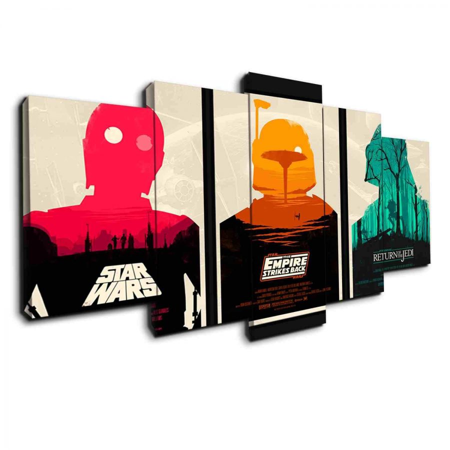 Colorful Poster Star Wars Canvas Wall Art