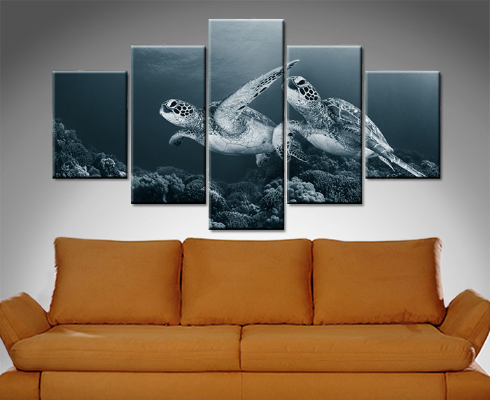 Turtles Monochrome Canvas Wall Art Turtles Monochrome Canvas Wall Art