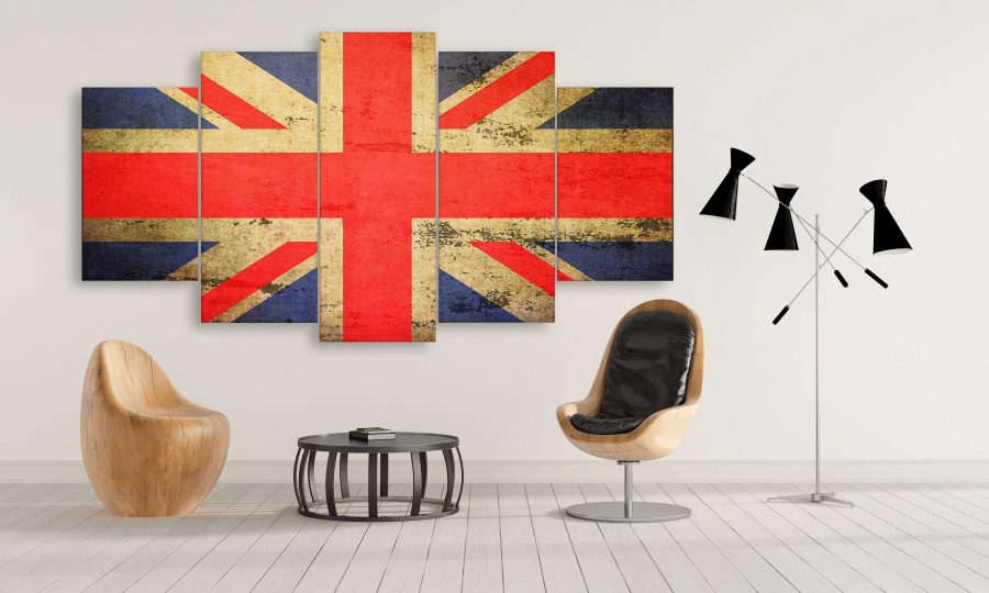 United Kingdom Retro Grunge Flag Canvas Wall Art United Kingdom Retro Grunge Flag Canvas Wall Art