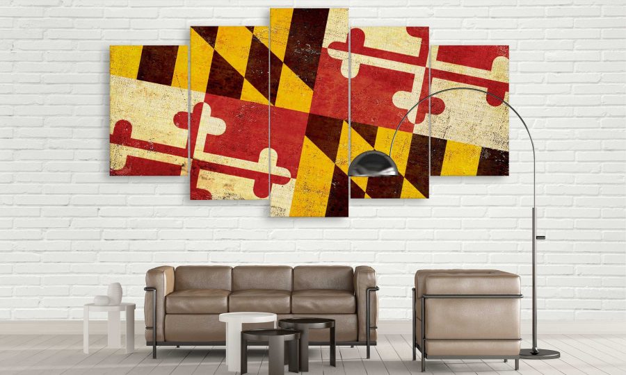 Usa Maryland State Flag Art Canvas Wall Art Usa Maryland State Flag Art Canvas Wall Art