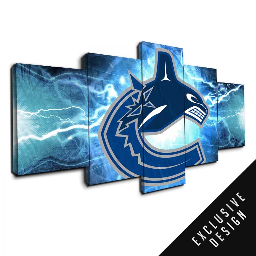 Vancouver Canucks NHL Team Thunderbolt Canvas Wall Art