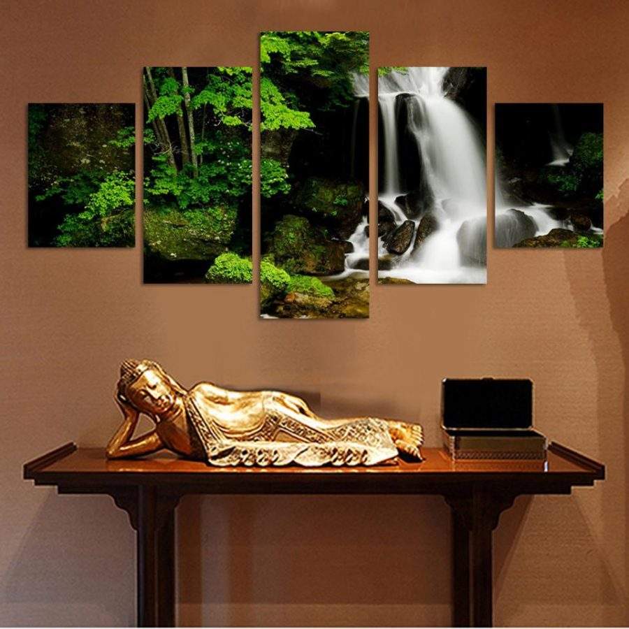 Waterfall And Green Canvas Wall Art Waterfall And Green Canvas Wall Art