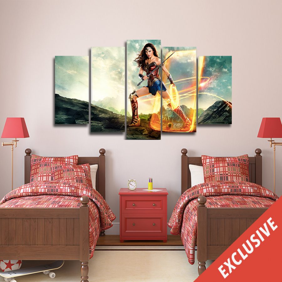 Wonder Woman On Meadow Canvas Wall Art