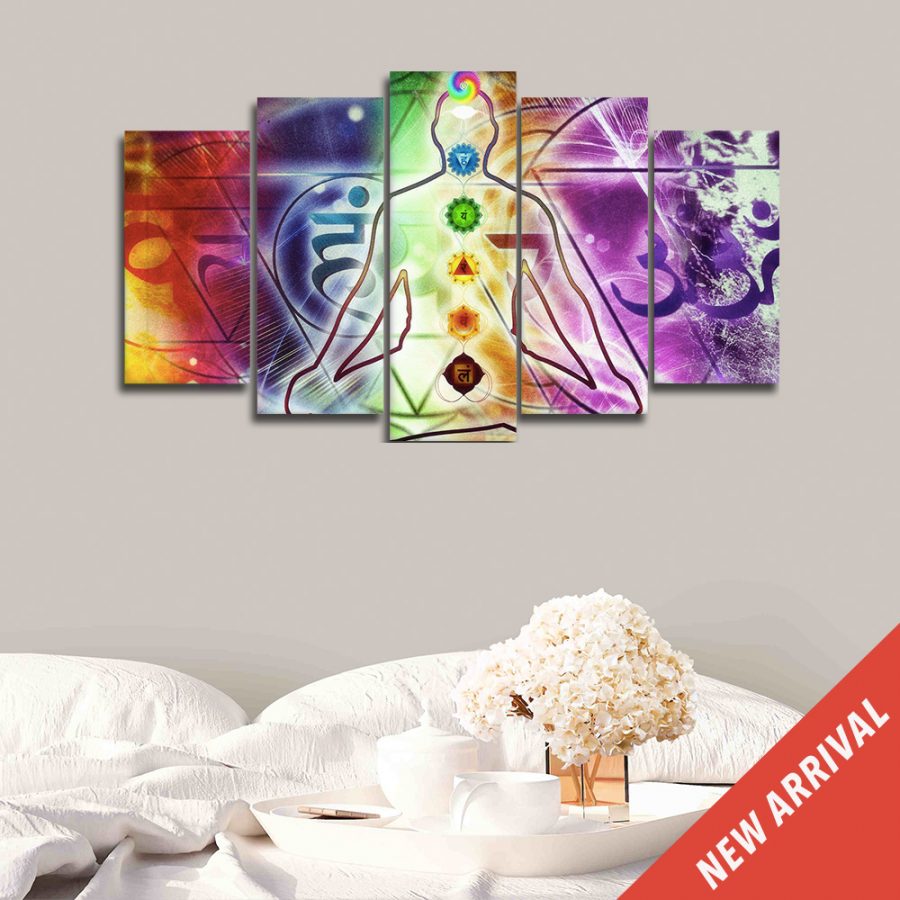 Yoga Charkra Stones Spiritual And Meditation Canvas Wall Art